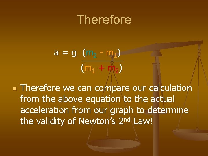 Therefore a = g ( m 2 - m 1) ( m 1 +