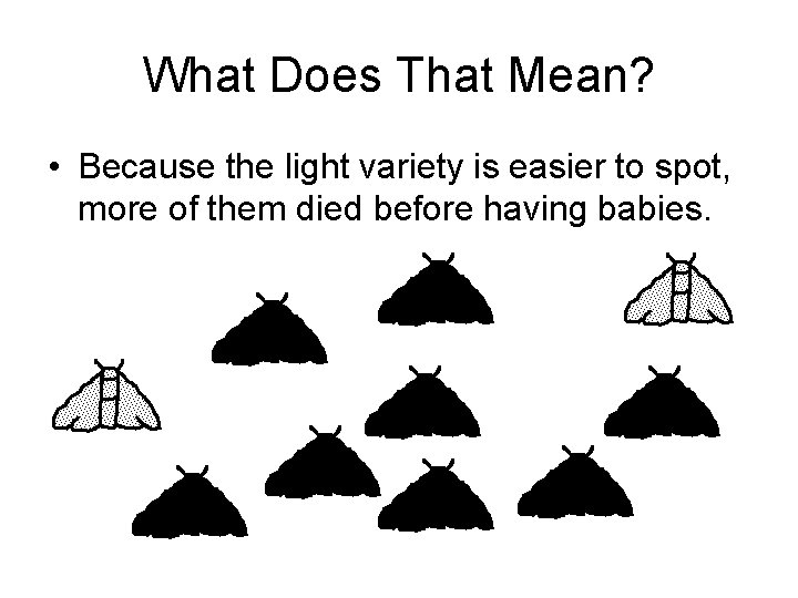 What Does That Mean? • Because the light variety is easier to spot, more