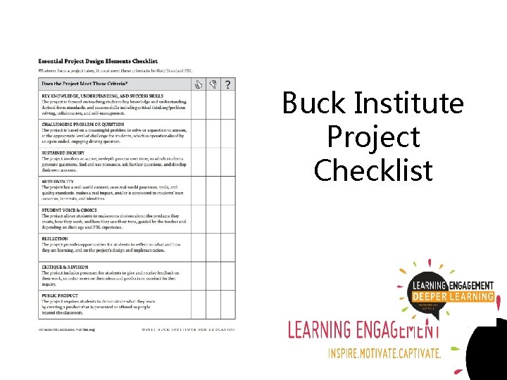 Buck Institute Project Checklist 