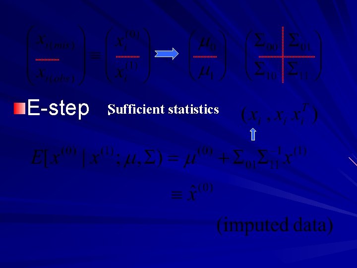 　　　　 E-step　：Sufficient statistics　　　　　 