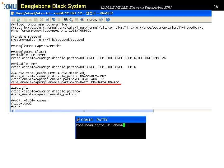 Beaglebone Black System NAM S. B MDLAB. Electronic Engineering, KNU 16 