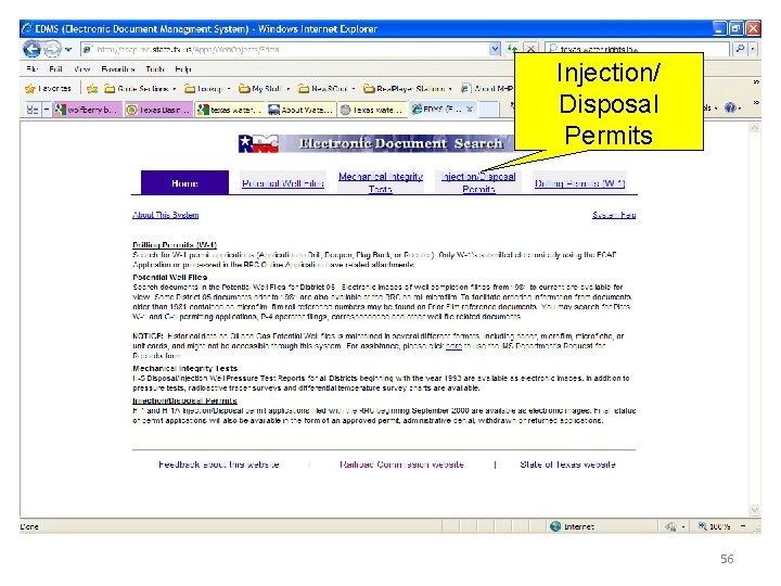 Injection/ Disposal Permits 56 