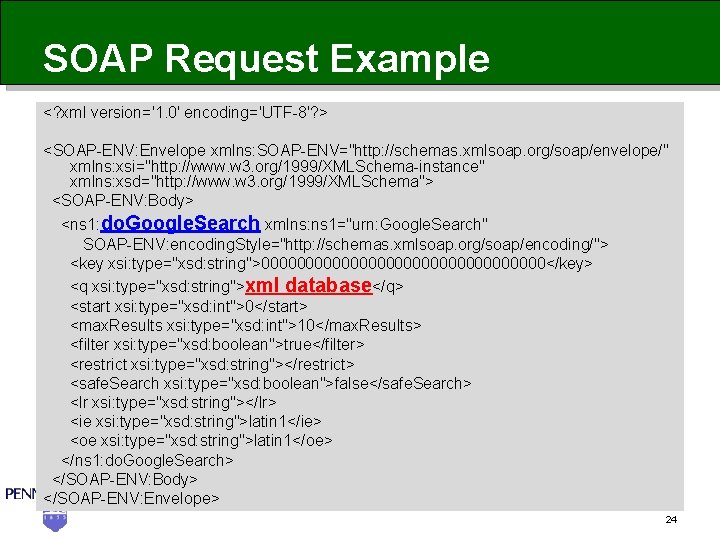 SOAP Request Example <? xml version='1. 0' encoding='UTF-8'? > <SOAP-ENV: Envelope xmlns: SOAP-ENV="http: //schemas.