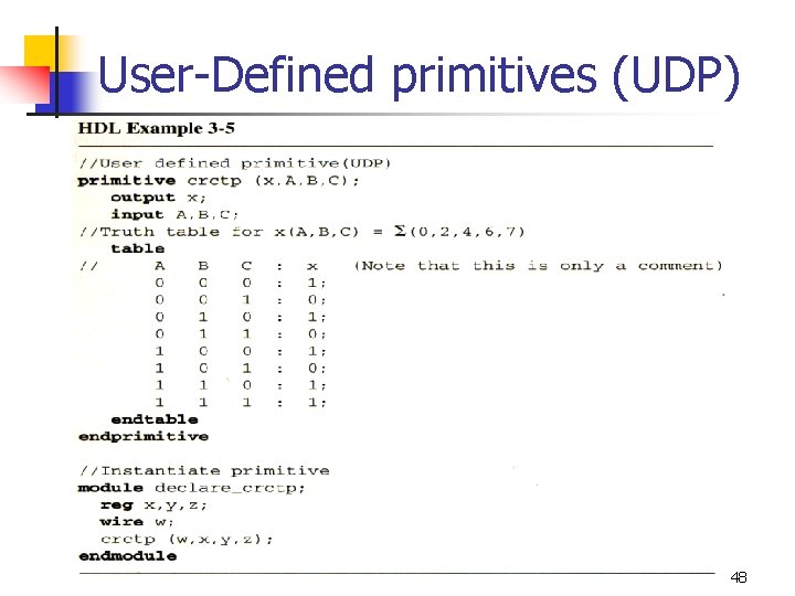 User-Defined primitives (UDP) 48 