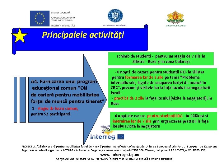 Principalele activităţi schimb de studenți - pentru un stagiu de 7 zile în Silistra Principalele activităţi schimb de studenți - pentru un stagiu de 7 zile în Silistra