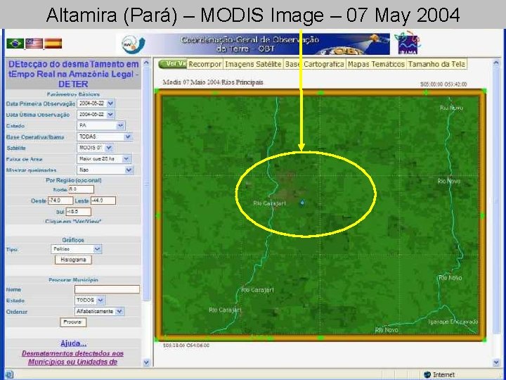 Altamira (Pará) – MODIS Image – 07 May 2004 