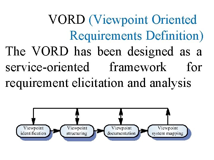 VORD (Viewpoint Oriented Requirements Definition) The VORD has been designed as a service-oriented framework