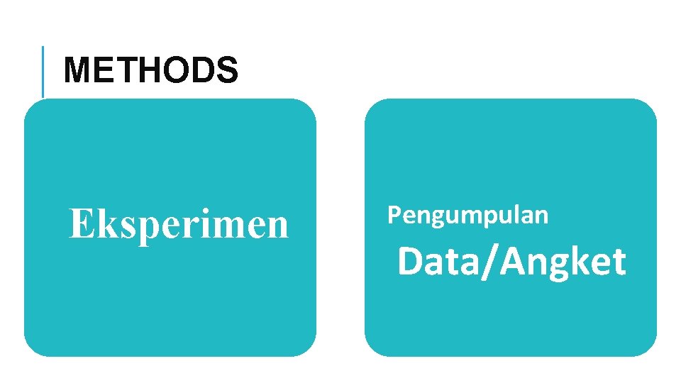 METHODS Eksperimen Pengumpulan Data/Angket 