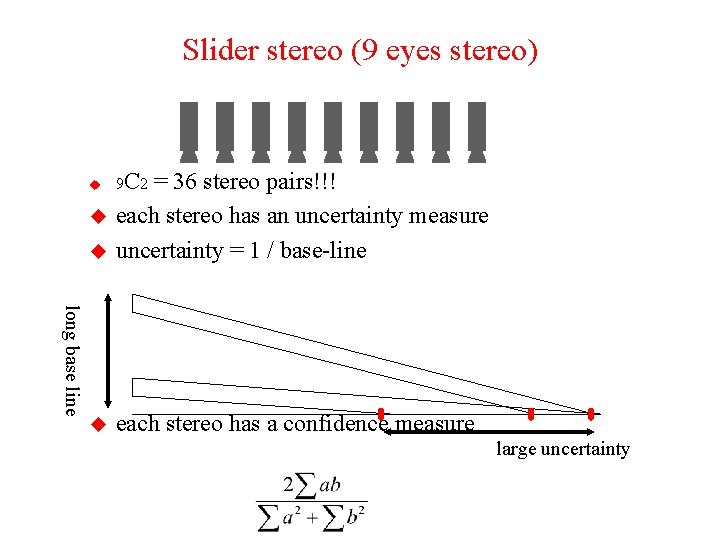 Slider stereo (9 eyes stereo) u = 36 stereo pairs!!! each stereo has an