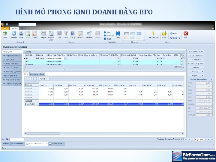 HÌNH MÔ PHỎNG KINH DOANH BẰNG BFO 