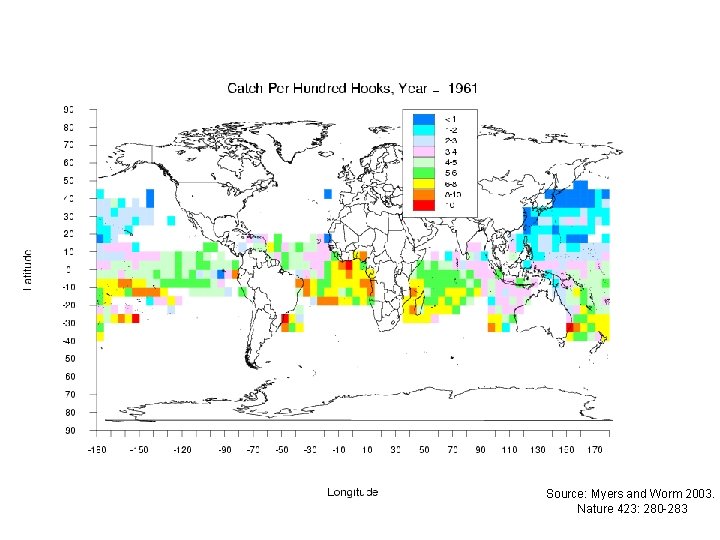 Source: Myers and Worm 2003. Nature 423: 280 -283 