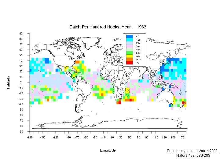 Source: Myers and Worm 2003. Nature 423: 280 -283 