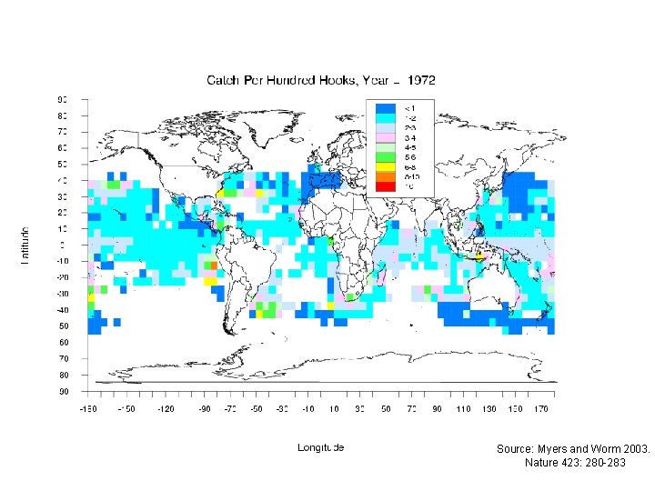 Source: Myers and Worm 2003. Nature 423: 280 -283 