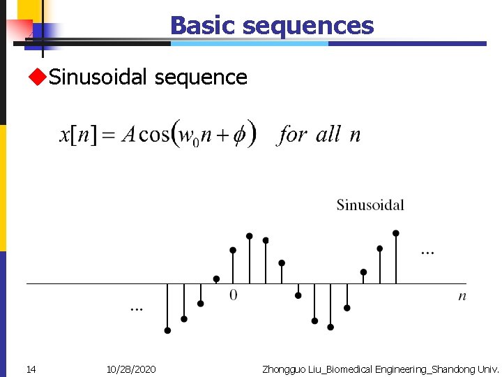 Basic sequences u. Sinusoidal sequence 14 10/28/2020 Zhongguo Liu_Biomedical Engineering_Shandong Univ. 