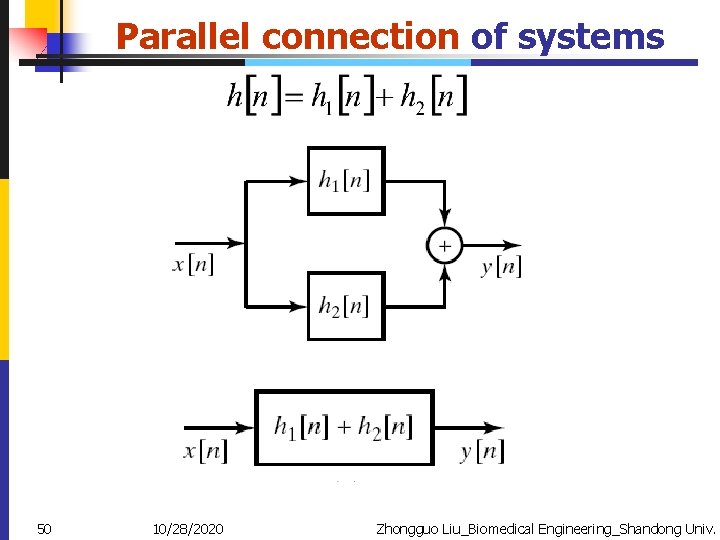 Parallel connection of systems 50 10/28/2020 Zhongguo Liu_Biomedical Engineering_Shandong Univ. 