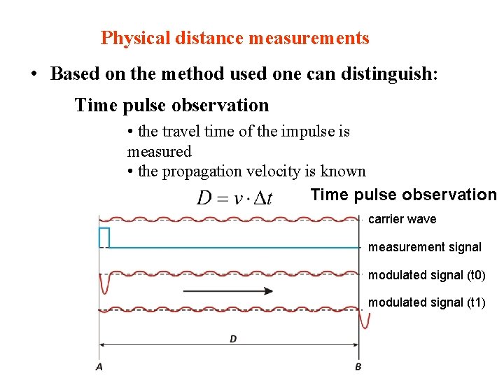 Physical distance measurements • Based on the method used one can distinguish: Time pulse