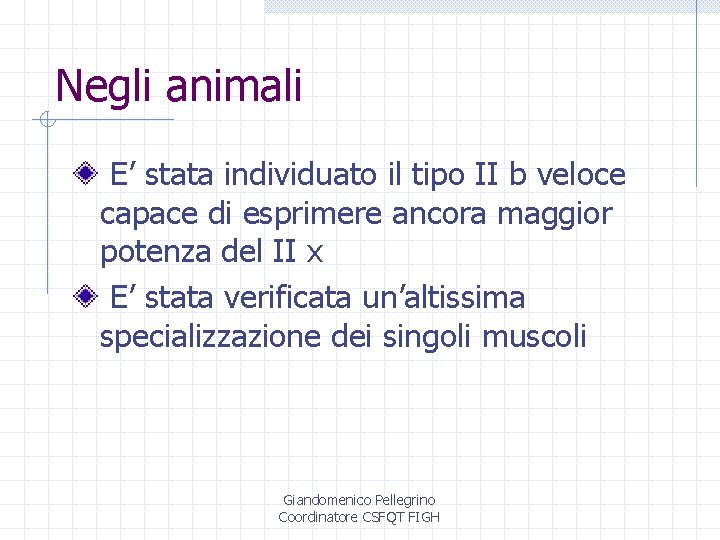 Negli animali E’ stata individuato il tipo II b veloce capace di esprimere ancora