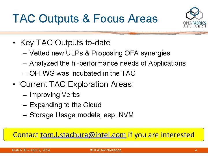 TAC Outputs & Focus Areas • Key TAC Outputs to-date – Vetted new ULPs