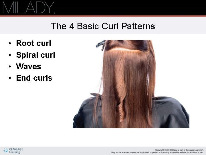 The 4 Basic Curl Patterns • • Root curl Spiral curl Waves End curls