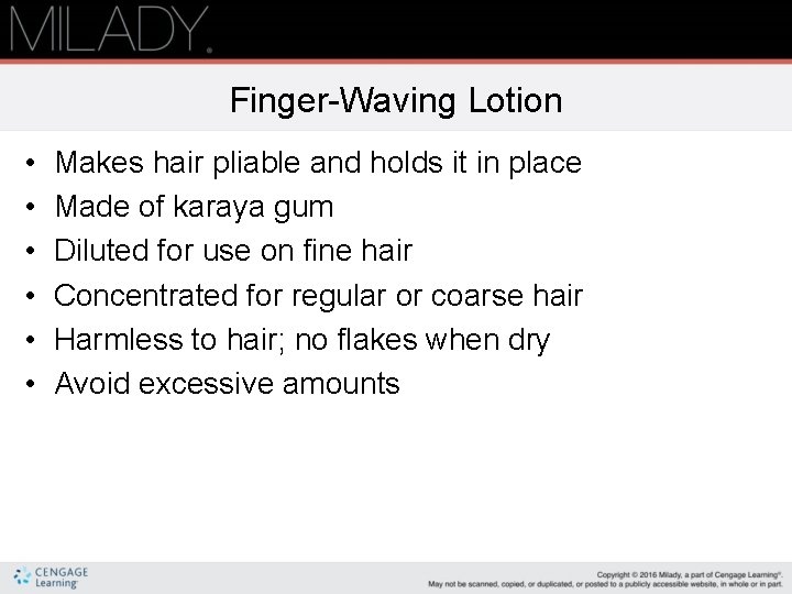 Finger-Waving Lotion • • • Makes hair pliable and holds it in place Made