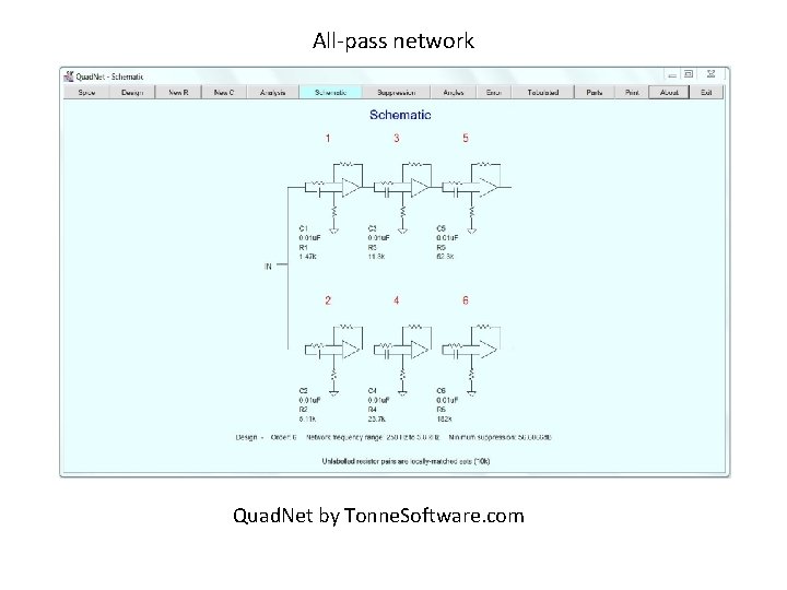 All-pass network Quad. Net by Tonne. Software. com 