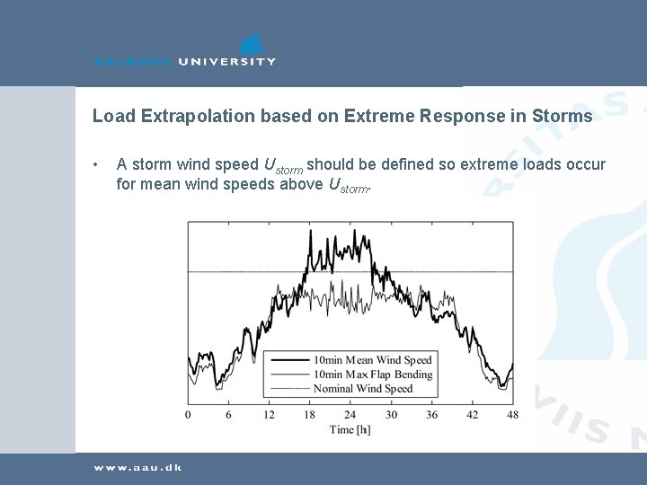 Load Extrapolation based on Extreme Response in Storms • A storm wind speed Ustorm