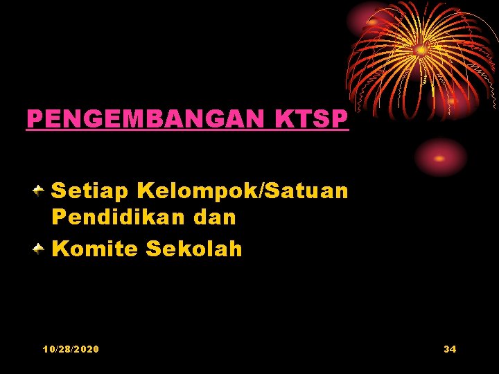 PENGEMBANGAN KTSP Setiap Kelompok/Satuan Pendidikan dan Komite Sekolah 10/28/2020 34 