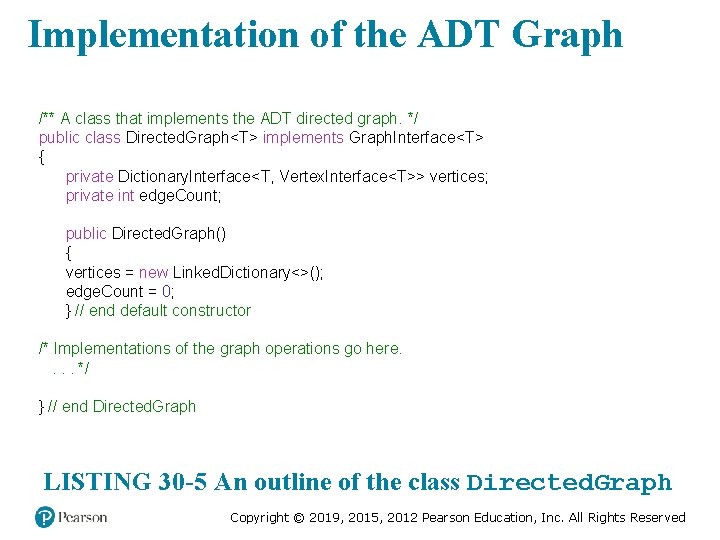 Implementation of the ADT Graph /** A class that implements the ADT directed graph.