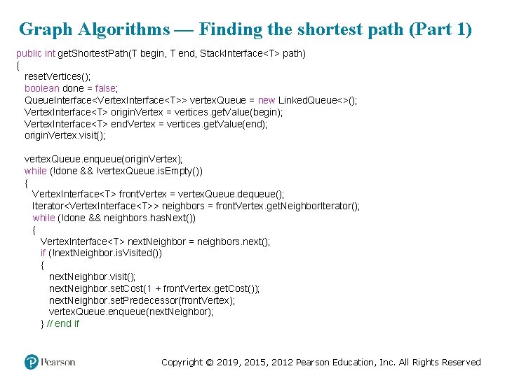 Graph Algorithms — Finding the shortest path (Part 1) public int get. Shortest. Path(T