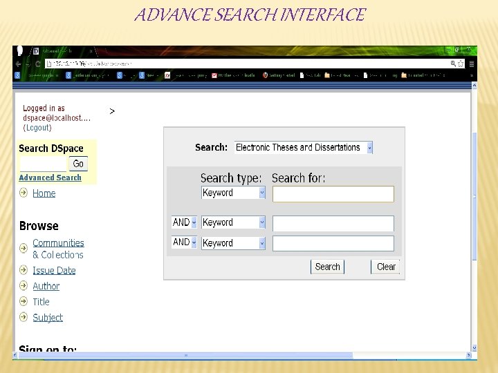 ADVANCE SEARCH INTERFACE 