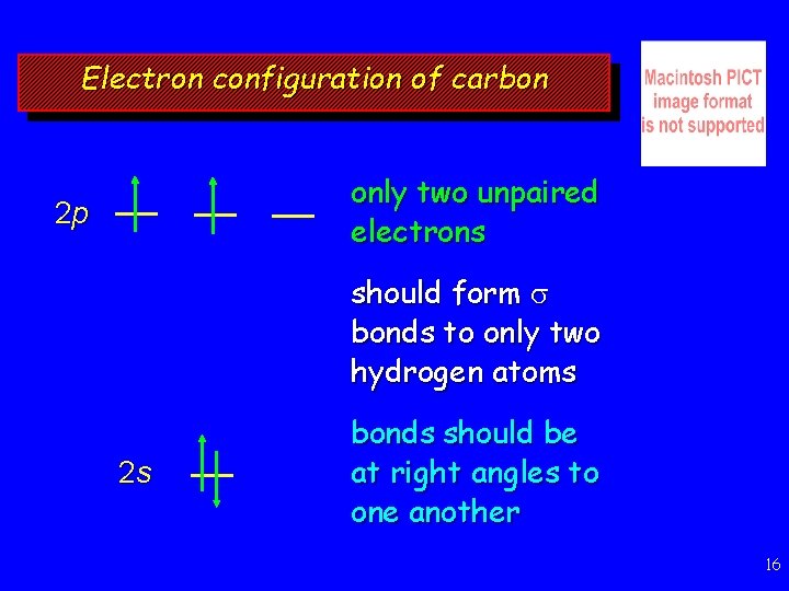 Electron configuration of carbon only two unpaired electrons 2 p should form bonds to