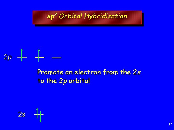 sp 3 Orbital Hybridization 2 p Promote an electron from the 2 s to