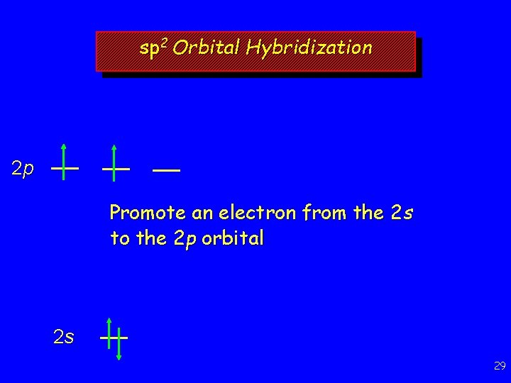 sp 2 Orbital Hybridization 2 p Promote an electron from the 2 s to