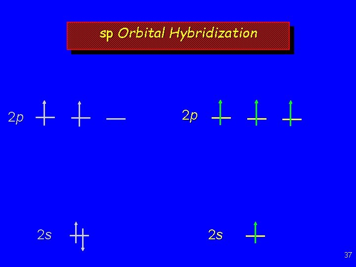 sp Orbital Hybridization 2 p 2 p 2 s 2 s 37 