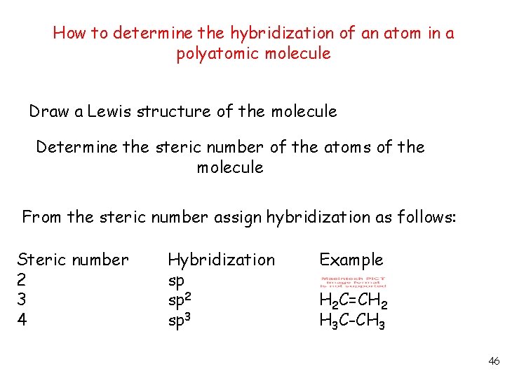How to determine the hybridization of an atom in a polyatomic molecule Draw a