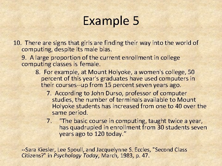 Example 5 10. There are signs that girls are finding their way into the Example 5 10. There are signs that girls are finding their way into the