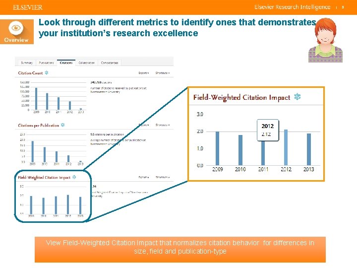 | Look through different metrics to identify ones that demonstrates your institution’s research excellence