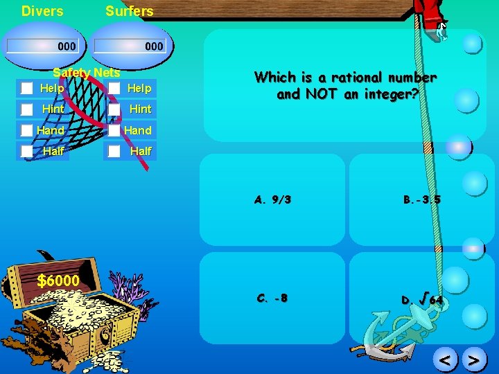 Divers Surfers Safety Nets Help Hint Hand Half Which is a rational number and