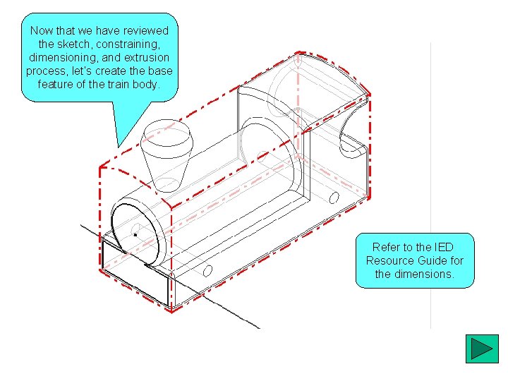 Now that we have reviewed the sketch, constraining, dimensioning, and extrusion process, let’s create