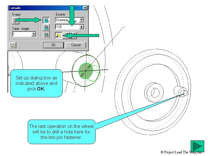 Set up dialog box as indicated above and pick OK. The last operation on
