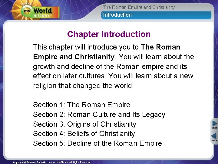 The Roman Empire and Christianity Introduction Chapter Introduction This chapter will introduce you to