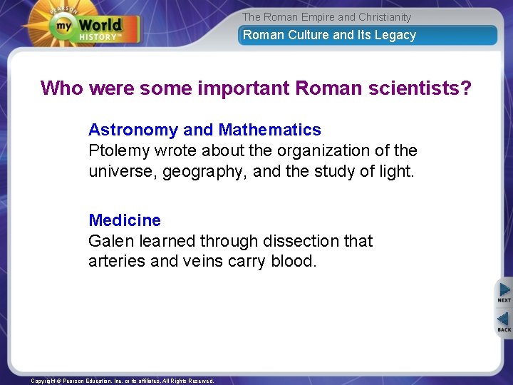 The Roman Empire and Christianity Roman Culture and Its Legacy Who were some important