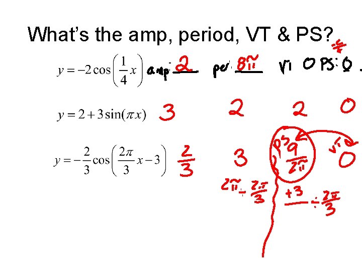 What’s the amp, period, VT & PS? 