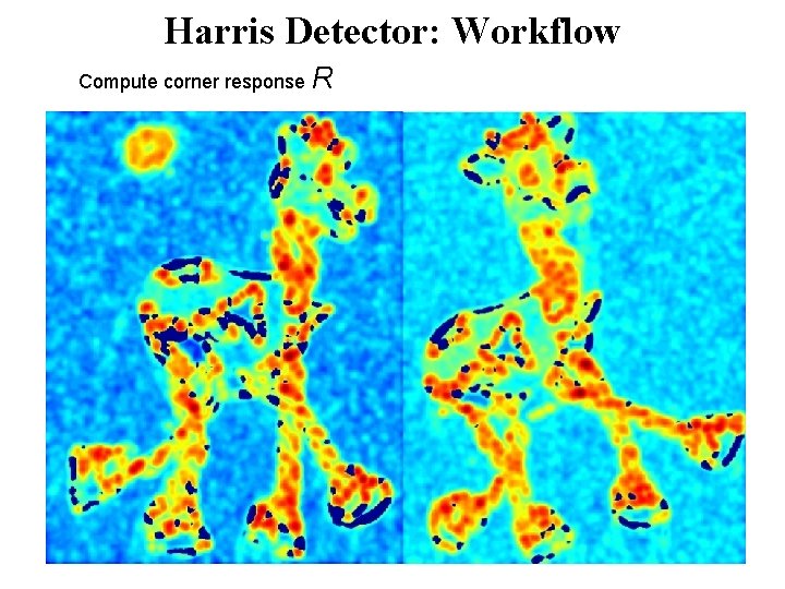 Harris Detector: Workflow Compute corner response R 