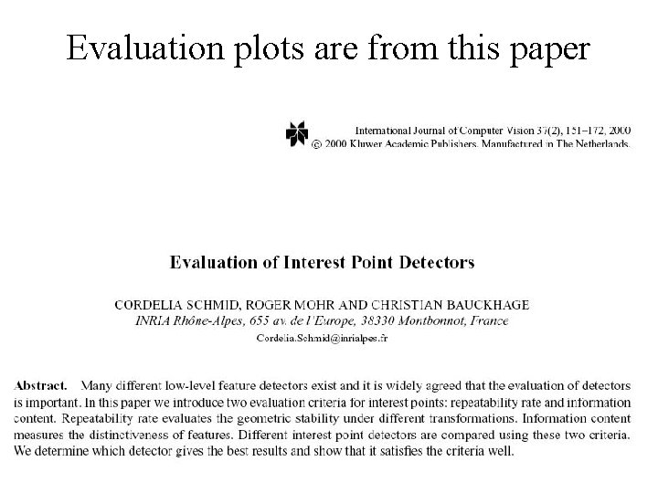 Evaluation plots are from this paper 
