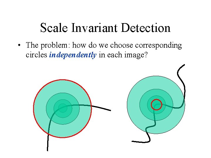 Scale Invariant Detection • The problem: how do we choose corresponding circles independently in