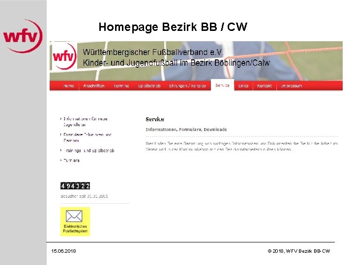 Homepage Bezirk BB / CW 15. 06. 2018 © 2018, WFV Bezirk BB-CW 