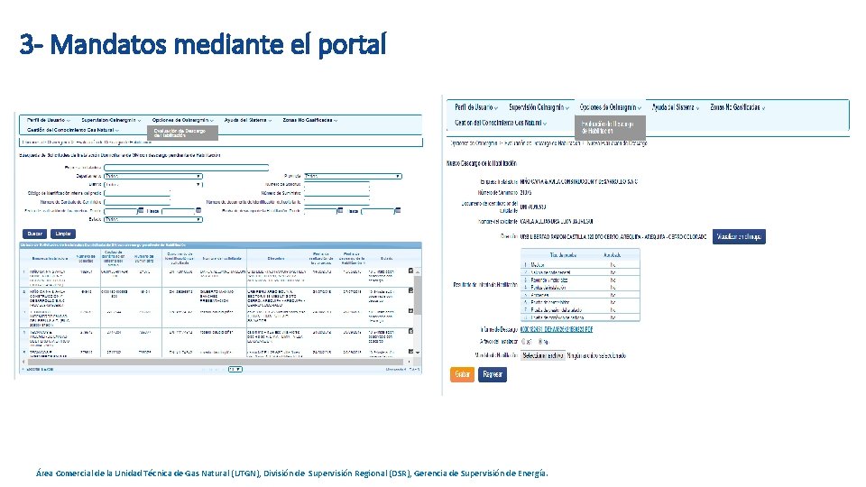 3 - Mandatos mediante el portal Área Comercial de la Unidad Técnica de Gas