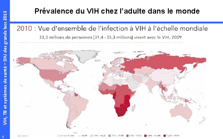 4 VIH, TB et systèmes de santé – DIU des grands lacs 2013 Prévalence
