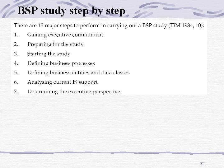 BSP study step by step 32 